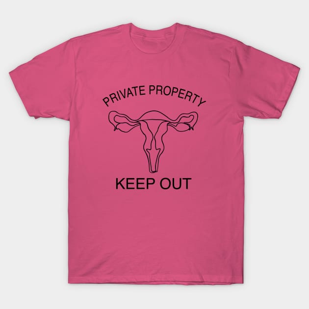 Private Property, keep out of my uterus T-Shirt by NickiPostsStuff